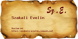 Szakali Evelin névjegykártya